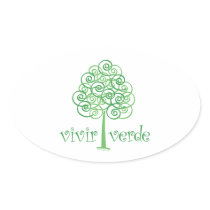 Live Green Oval Sticker