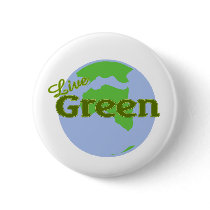 live green planet earth button
