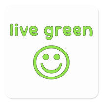 Live Green Pro Environment Eco Friendly Renewable Square Sticker
