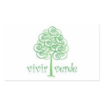 Live Green Rectangle Sticker