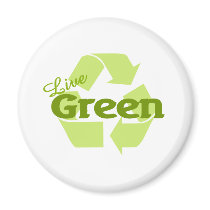 live green recycle fridge magnet