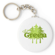 live green trees key chain