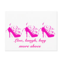 Live, Laugh, Buy More Shoes Postcard
