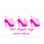 Live, Laugh, Buy More Shoes Postcard