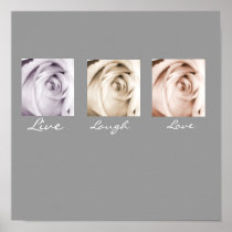 Live, Laugh, Love 3 Roses print