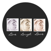 live,laugh,love 3 roses sticker