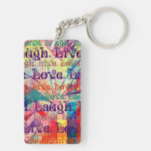 Live Laugh Love Abstract Textured Plaid Pattern Acrylic Keychains