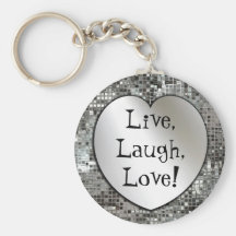 Live, Laugh, Love! Glitter Keychain