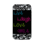 Live, Laugh, Love, Smile Damask Iphone 4 Tough Covers