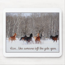 Live Life.....Like someone left the gate open! Mousepads