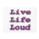 Live Life Loud pink Postcard