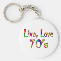 Live Love 70s Key Chain