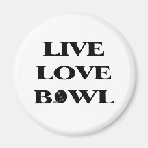 Live Love Bowl Refrigerator Magnets