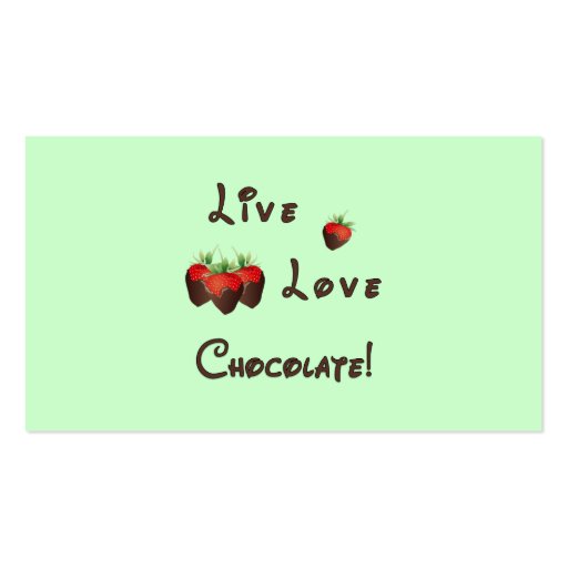 Live Love Chocolate Business Card Templates