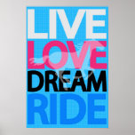 Live Love Dream Ride Cowgirl Equestrian Poster posters