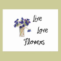 Live Love Flowers postcards