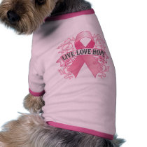 Live Love Hope Pink Ribbon Pet Tshirt