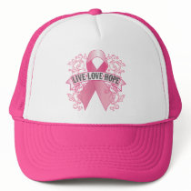 Live Love Hope Pink Ribbon Mesh Hats