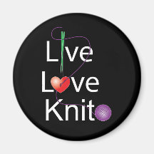 Live Love Knit Refrigerator Magnet
