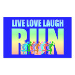 live love laugh run rectangle stickers