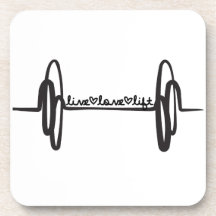 Live Love Lift Bar Black Coaster