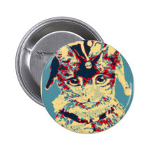 Live Love Meow Jester Cat Artwork Pinback Button