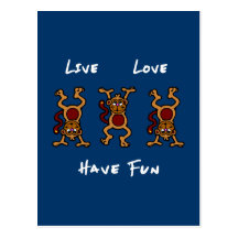 Live Love Monkey Post Card