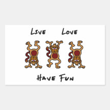 Live Love Monkey Rectangle Sticker