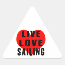 Live Love Sailing Triangle Stickers