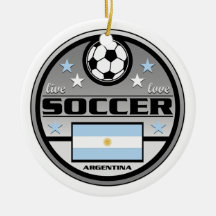 Live Love Soccer Argentina Ornaments