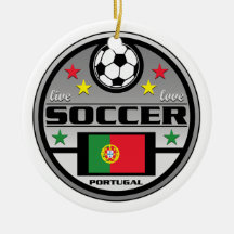 Live Love Soccer Portugal Christmas Ornaments
