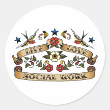 Live Love Social Work Round Stickers