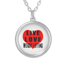 Live Love Weight Lifting Personalized Necklace