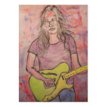 Live Music Girl Sketch Business Card