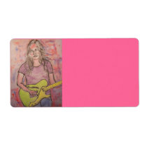Live Music Girl Sketch labels