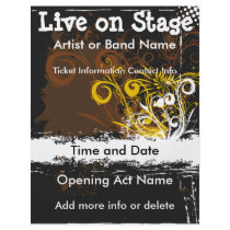 Live on Stage Floral Grunge Music Flyer