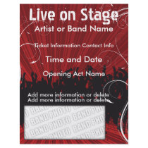 Live on Stage Red  Music Flyer