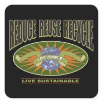 Live Simple Live Sustainable Square Sticker