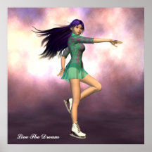 Live The Dream Girl Ice Skater Print