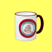 LIVE TO READ READ TO LIVE mugs