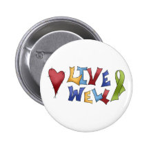 Live Well- Green Ribbon Button