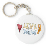 Live Well- Orange Awareness Ribbon Keychain