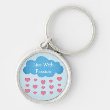 Live with Passion Raining Hearts Key Chain