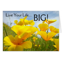 Live Your Life BIG! Cards Orange Poppy Flowers