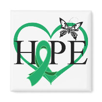 Liver Cancer Hope Butterfly Heart Décor Fridge Magnets