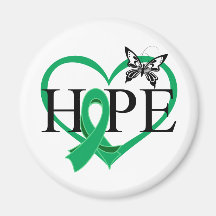 Liver Cancer Hope Butterfly Heart Décor Magnet