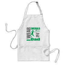Liver Cancer I Wear Emerald Green Dad Apron