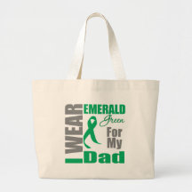 Liver Cancer I Wear Emerald Green Dad Canvas Bag