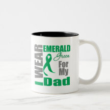 Liver Cancer I Wear Emerald Green Dad Coffee Mugs