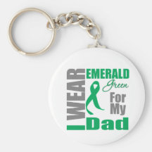 Liver Cancer I Wear Emerald Green Dad Key Chain
